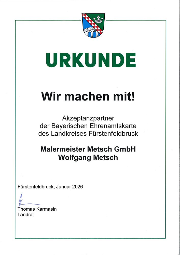 Auszeichnung Malermeister Metsch – Urkunde 3