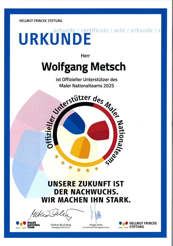 Auszeichnung Malermeister Metsch – Urkunde 7
