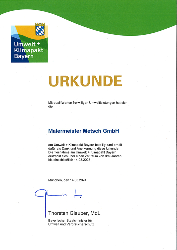 Auszeichnung Malermeister Metsch – Urkunde 8
