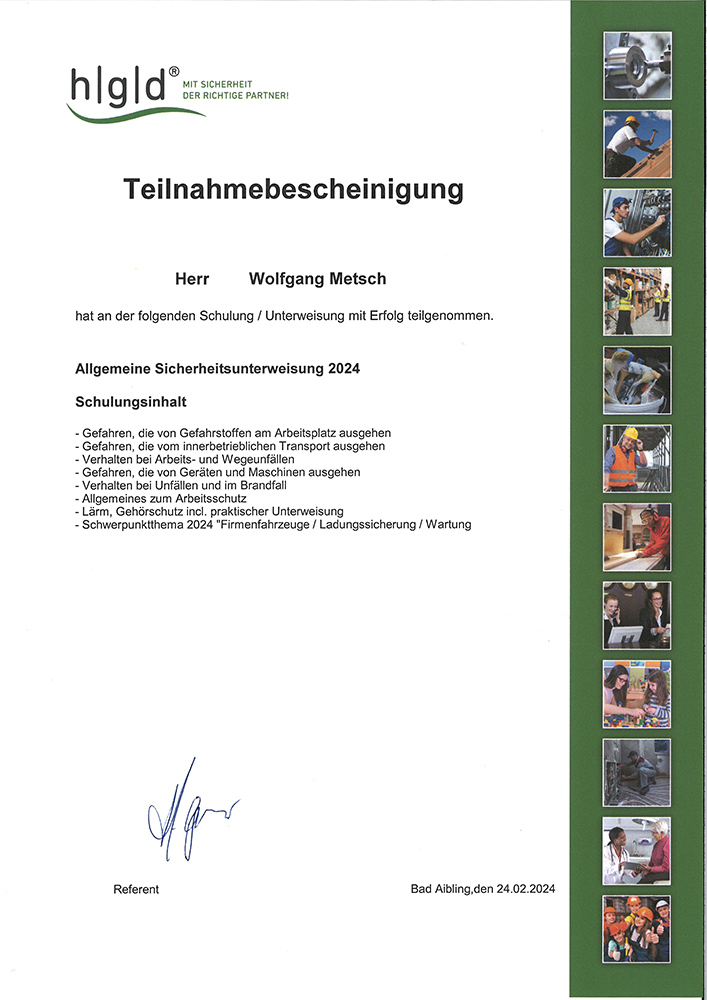 Auszeichnung Malermeister Metsch – Urkunde 9