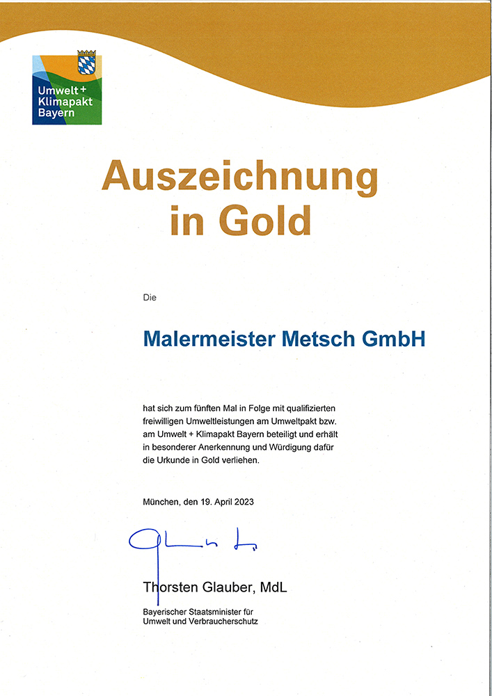 Auszeichnung Malermeister Metsch – Urkunde 11